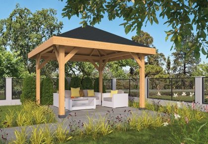 Tuindeco Obdam prieel 430x430 cm Lariks/Douglas blank - Bouwpakket