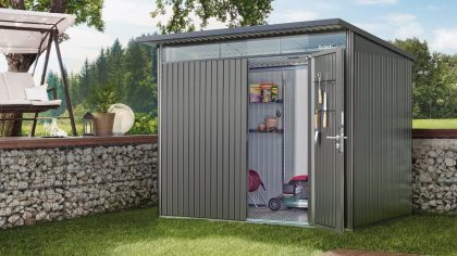 Biohort AvantGarde ECO A7 metalen berging 260x260x218 cm met enkele deur