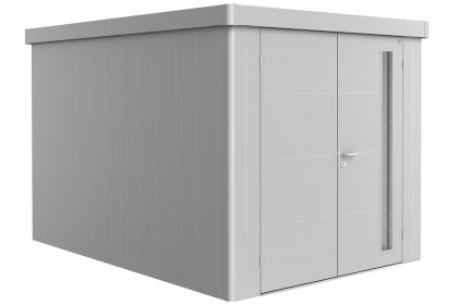 Biohort Neo 4B metalen tuinhuis zilver 236x348 cm met dubbele deur