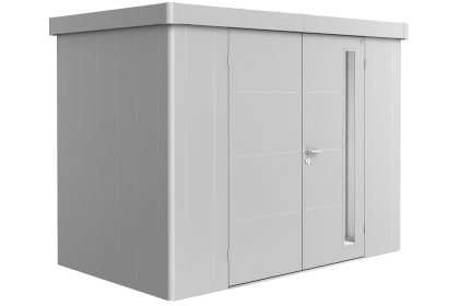 Biohort Neo 1C metalen tuinhuis zilver 292x180 cm met dubbele deur