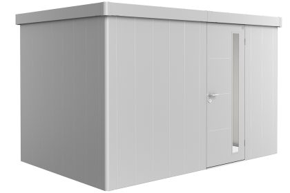 Biohort Neo 2D metalen tuinhuis enkele deur zilver 348x236 cm