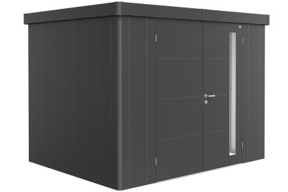 Biohort Neo 2C metalen tuinhuis donkergrijs 292x236 cm met dubbele deur