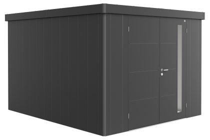 Biohort Neo 4C metalen tuinhuis donkergrijs 292x348 cm met dubbele deur