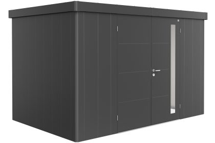 Biohort Neo 2D metalen tuinhuis donkergrijs 348x236 cm met dubbele deur
