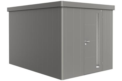 Biohort Neo 4B metalen tuinhuis kwartsgrijs 236x348 cm met dubbele deur