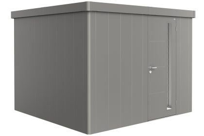 Biohort Neo 3C metalen tuinhuis enkele deur kwartsgrijs 292x292 cm