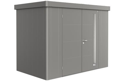 Biohort Neo 1C metalen tuinhuis kwartsgrijs 292x180 cm met dubbele deur