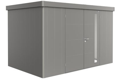 Biohort Neo 2D metalen tuinhuis kwartsgrijs 348x236 cm met dubbele deur