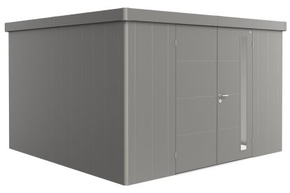 Biohort Neo 4D metalen tuinhuis kwartsgrijs 348x348 cm met dubbele deur