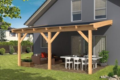 Tuindeco Veranda ongeschaafd lariks 400x300 cm - Bouwpakket