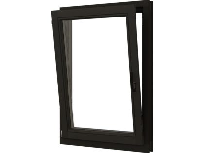 Trendhout Draai/kiepraam - 77,4x107,4 cm - linksdraaiend - zwart - incl. raambeslag