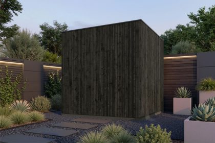 Tuindeco KubeLine tuinhuis 380x280 cm Douglas zwart gespoten