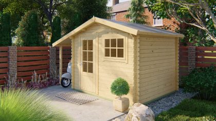 Tuindeco Lars Blokhut 300x260 cm + luifel 120 cm 28 mm vuren blank