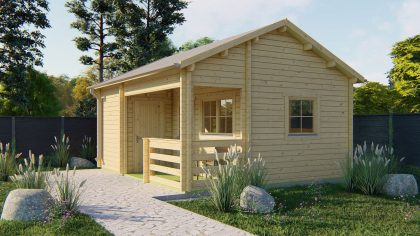 Tuindeco Edelweiss chalet 600x510 cm 70 mm vuren honing geïmpregneerd