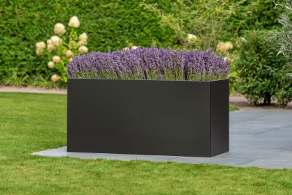 Tuindeco Bloembak Mohawk 60x120x60 cm zwart gepoedercoat staal