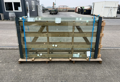 Verasol Glasschuifsysteem Profiline R5 (5-spoor) type I - 561x239 cm Antraciet Structuur - Vast deel rechts van buitenaf gezien - Excl. Bevestigingsmateriaal