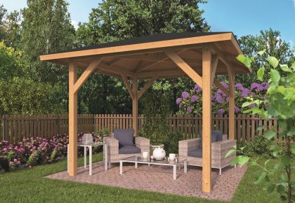 Tuindeco Kos prieel 338x338 cm Lariks/Douglas blank
