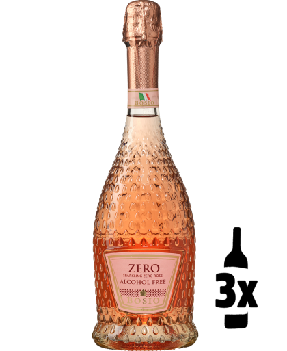 Wijnvoordeel 3 flessen Bosio Demi Sec Sparkling Rosé 0.0% Probeerpakket