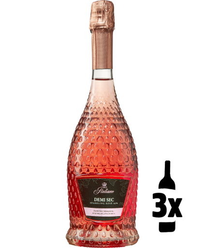 Wijnvoordeel 3 flessen Oro Italiano Demi Sec Sparkling Zero Rosé Alcoholvrij Probeerpakket