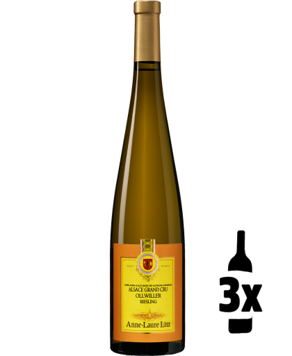 Wijnvoordeel 3 flessen Riesling Grand Cru Ollwiller Anne Laure Litz Probeerpakket