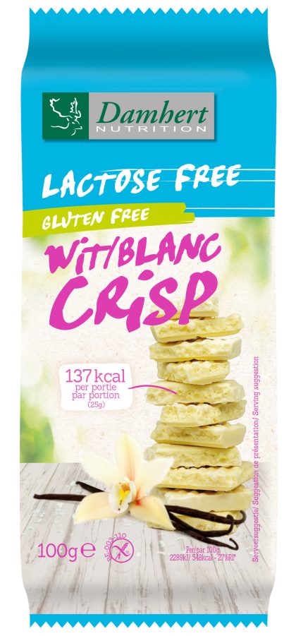 Damhert Lactose Free Witte Chocoladetablet Crisp glutenvrij