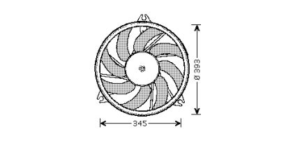 Peugeot VENTILATOR met AIRCO 39CM Vierk.Stekker