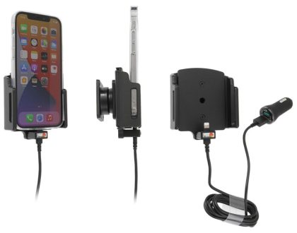 Brodit Apple iPhone 13 / 13 Pro , Actieve verstelbare houder met 12V USB SIG-Plug 70-83mm 721239