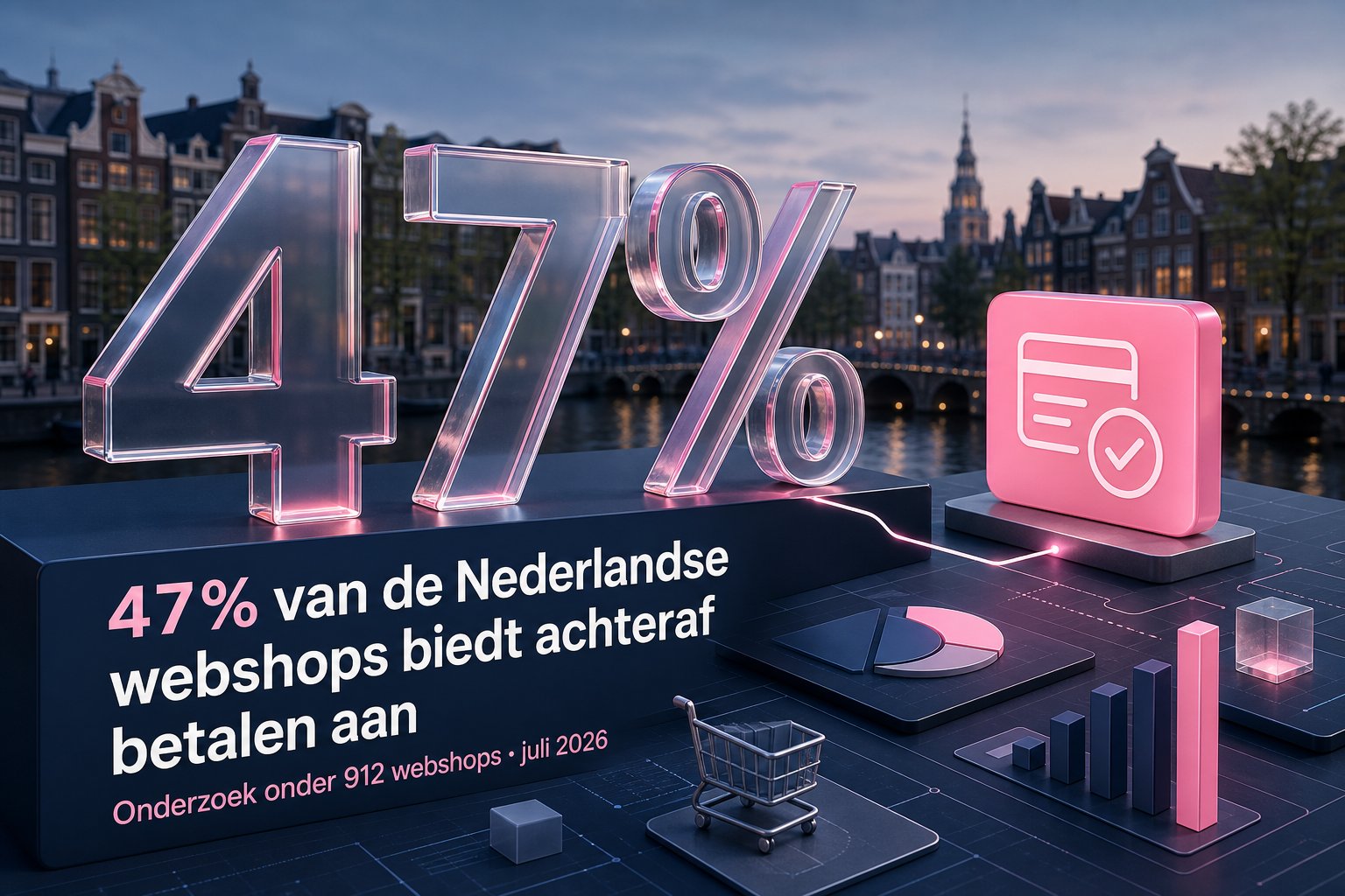 47% van de Nederlandse webshops biedt achteraf betalen aan — onderzoek onder 912 webshops, juli 2026