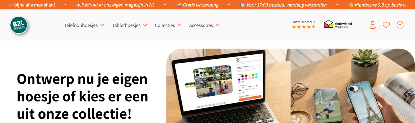 B2C Telecom homepage screenshot