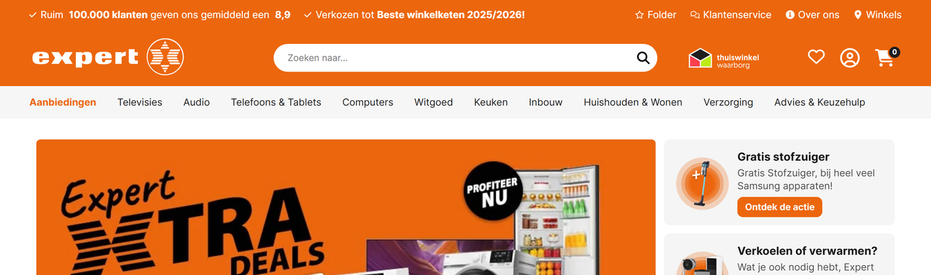 Expert.nl webshop home page screenshot