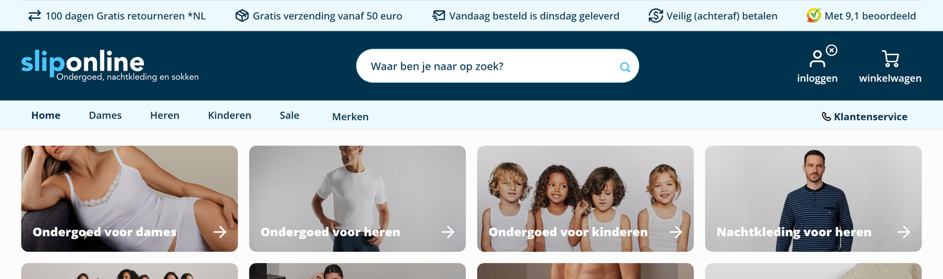 SlipOnline.nl homepage