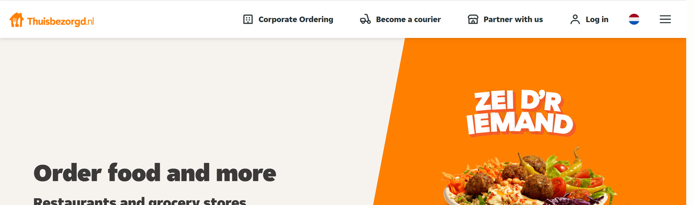 Thuisbezorgd.nl homepage